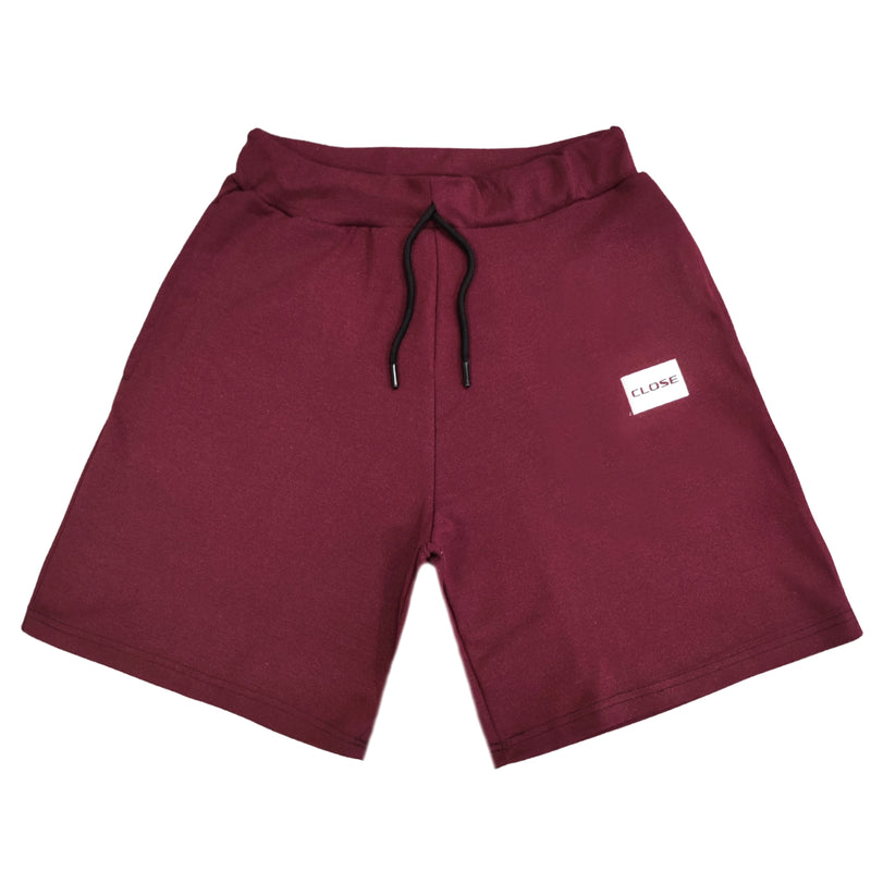 Close society - S24-901 - white patch spring shorts - bordo