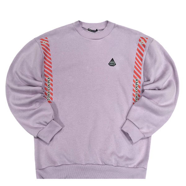 Tony couper - S24/101 - red lines crewneck - purple