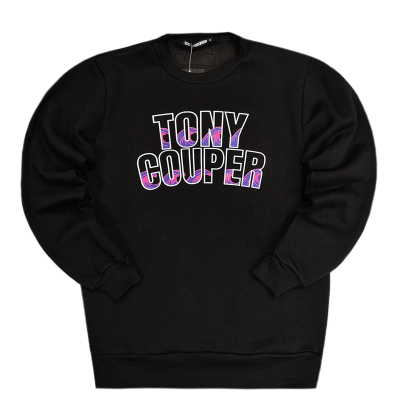 Tony couper - S24/10 - waves crewneck - black