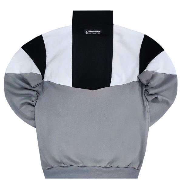 Tony couper  - S24/36 - tricolored half-zip jacket - grey