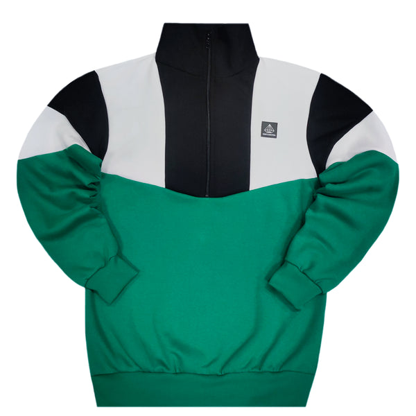 Tony couper  - S24/37 - tricolored half-zip jacket - green