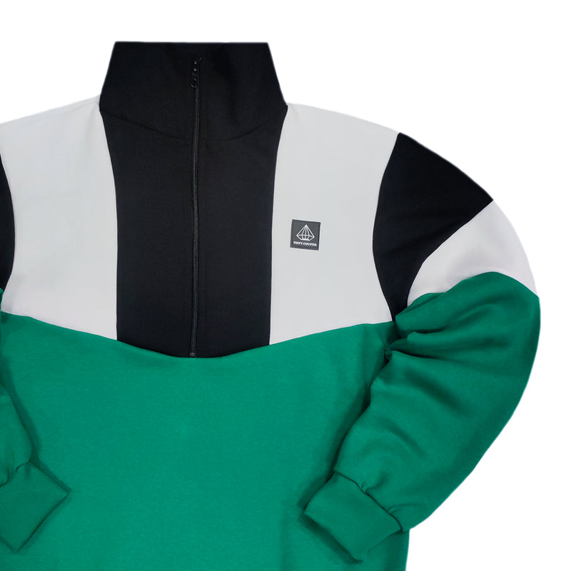 Tony couper  - S24/37 - tricolored half-zip jacket - green