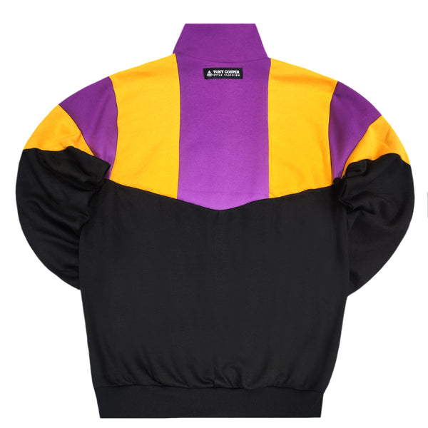 Tony couper  - S24/38 - tricolored half-zip jacket - black