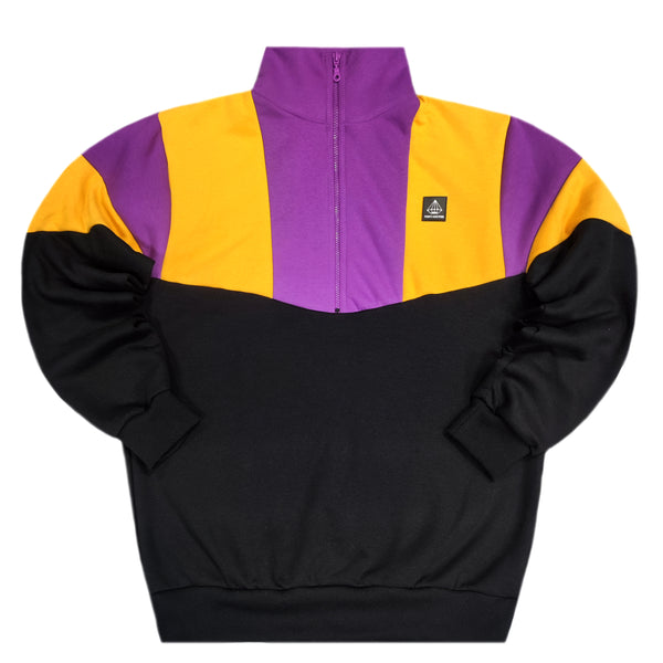 Tony couper  - S24/38 - tricolored half-zip jacket - black