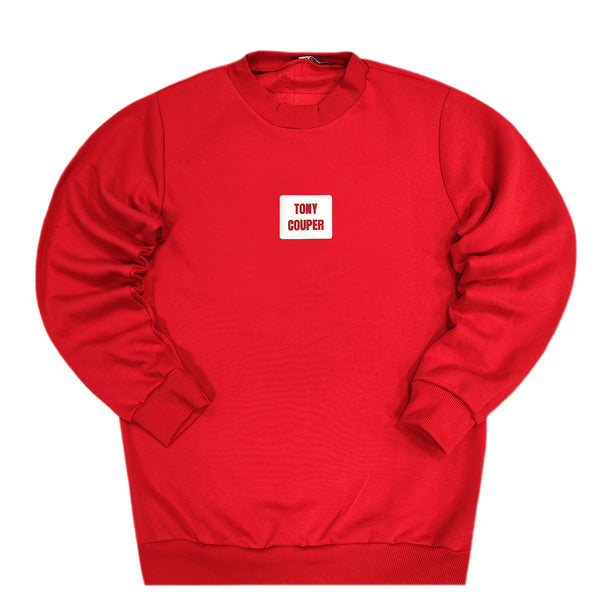 Tony couper - S24/46 - silver crewneck - red