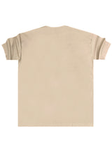 Ανδρική κοντομάνικη μπλούζα Close Society-S25-10-simple oversized light brown