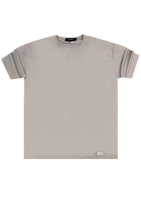 Ανδρική κοντομάνικη μπλούζα Close Society-S25-10-simple oversized light brown