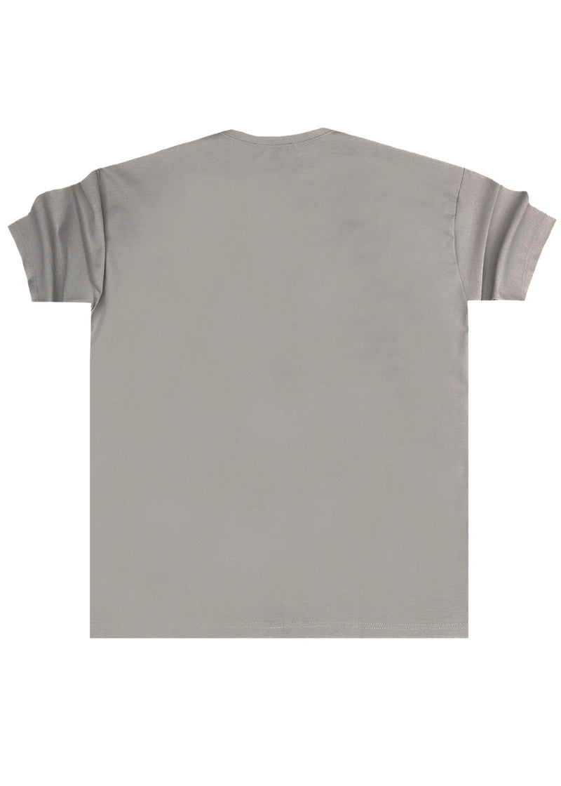 Ανδρική κοντομάνικη μπλούζα Close Society-S25-10-simple oversized light brown