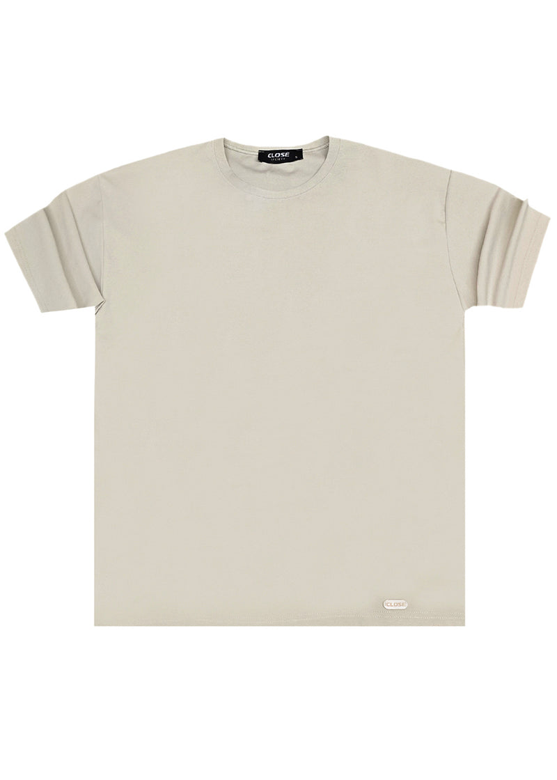 Ανδρική κοντομάνικη μπλούζα Close Society - S25-10 - simple oversized μπεζ