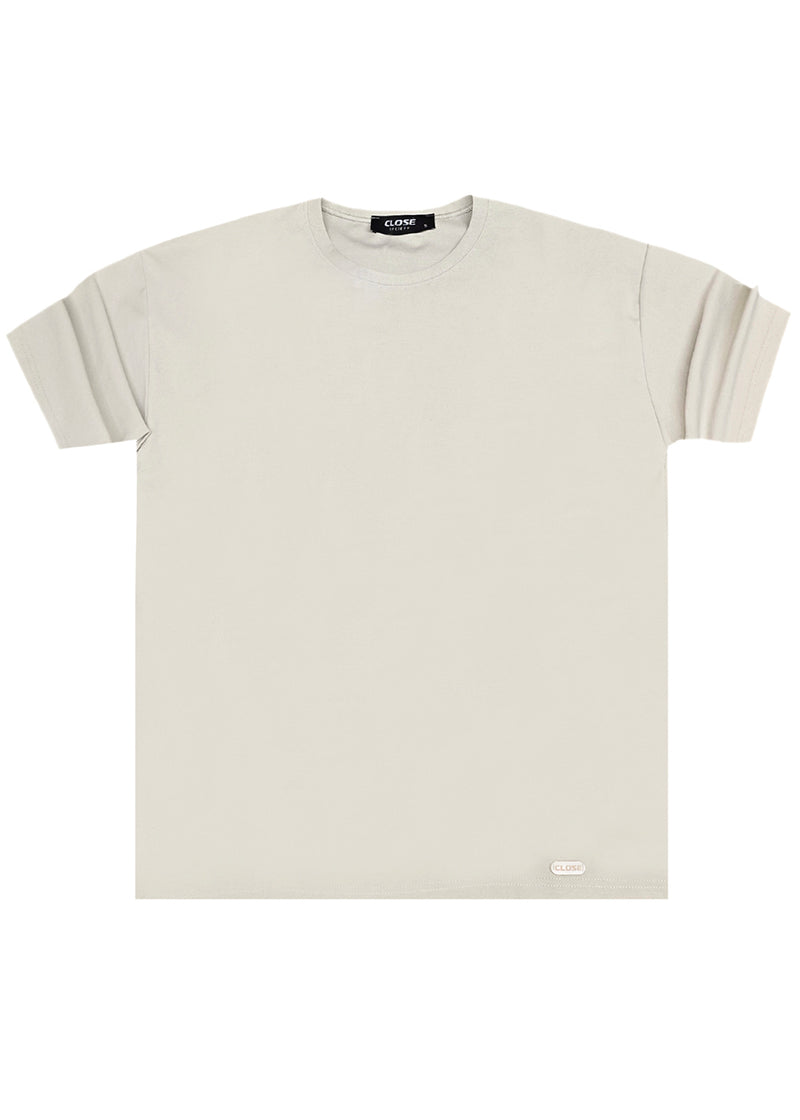 Ανδρική κοντομάνικη μπλούζα Close Society - S25-10 - simple oversized μπεζ
