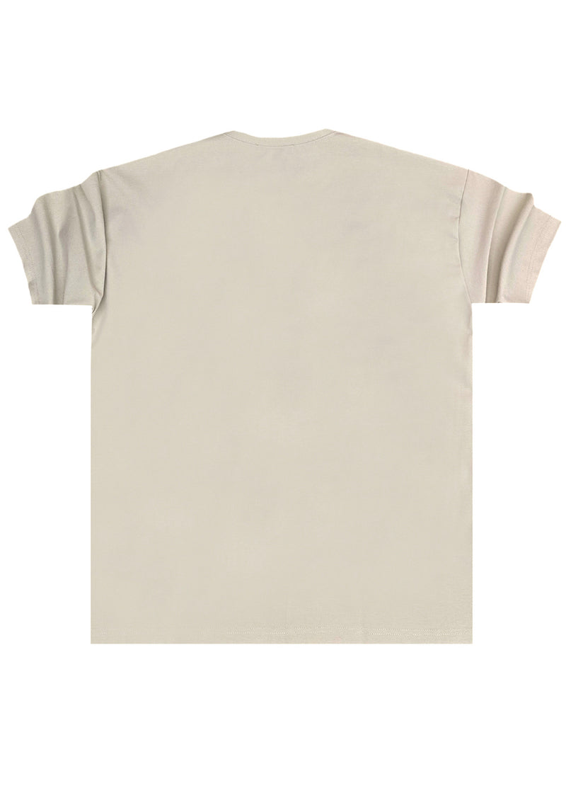Ανδρική κοντομάνικη μπλούζα Close Society - S25-10 - simple oversized μπεζ