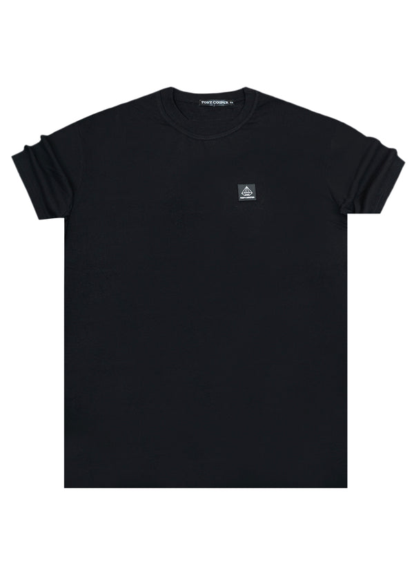 Ανδρική κοντομάνικη μπλούζα Tony Couper - S25/12 - black cube regular fit μαύρο
