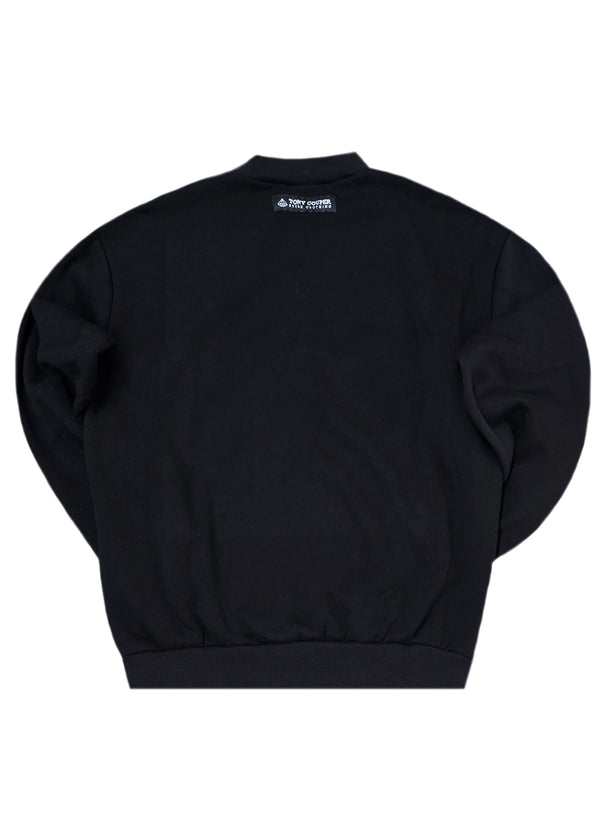 Ανδρικό φούτερ με χνούδι - Tony Couper - S25/15 - black TC regular fit μαύρο