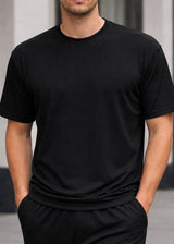 Ανδρική κοντομάνικη μπλούζα ριπ Close Society-S25-19-simple rip μαύρο