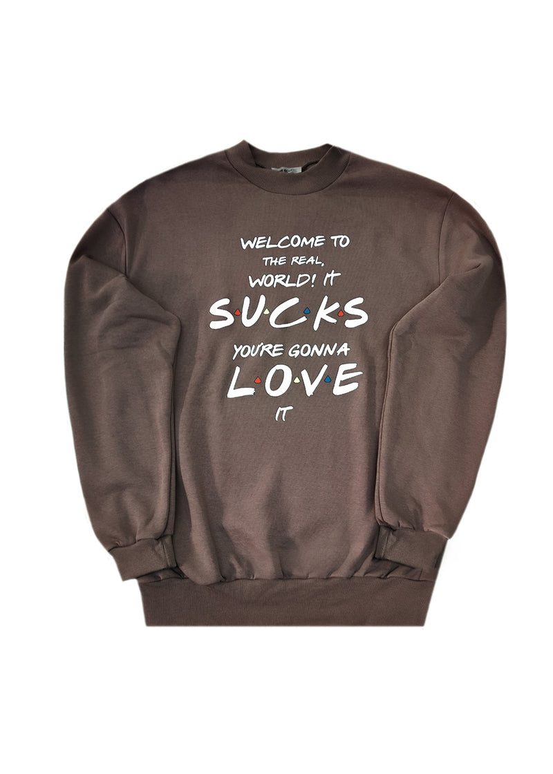 Ανδρικό μακρυμάνικο φούτερ Tony couper-S26/2-brown Friends