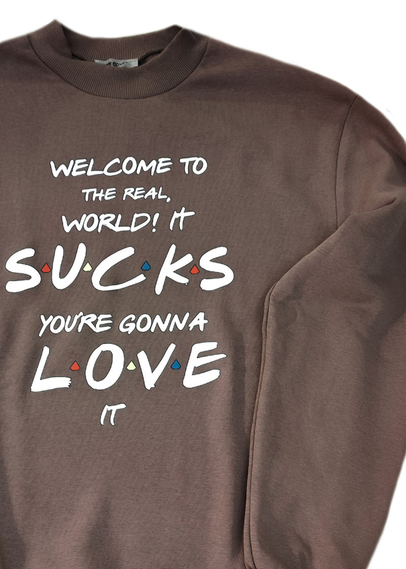 Ανδρικό μακρυμάνικο φούτερ Tony couper-S26/2-brown Friends