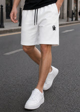 Ανδρική βερμούδα Close society - S25-400 - CLSE logo shorts λευκό