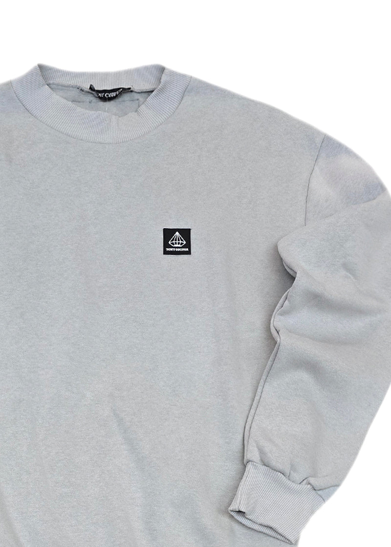 Ανδρικό μακρυμάνικο φούτερ Tony Couper - S25/9 - grey cube regular fit ανοιχτό γκρι