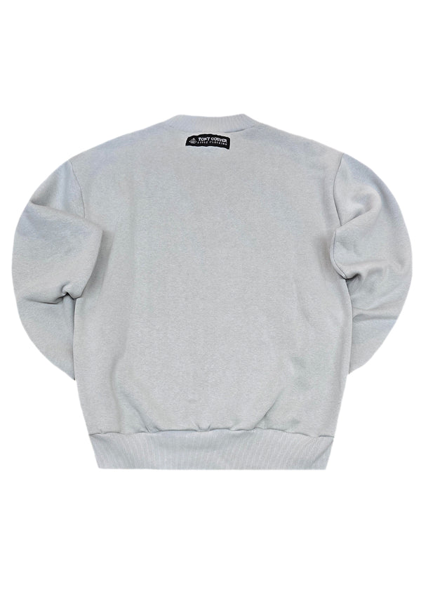 Ανδρικό μακρυμάνικο φούτερ Tony Couper - S25/9 - grey cube regular fit ανοιχτό γκρι