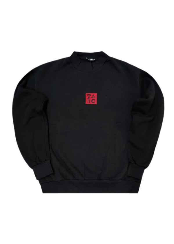 Ανδρικό μακρυμάνικο φούτερ Tony couper-S26/8-black red TC