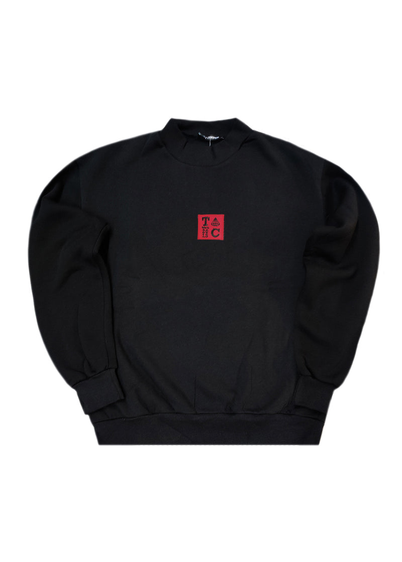 Ανδρικό μακρυμάνικο φούτερ Tony couper-S26/8-black red TC