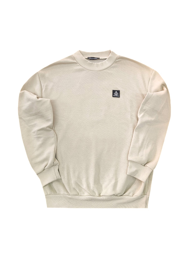 Ανδρικό μακρυμάνικο φούτερ Tony couper-S26/2-black small cube logo μπεζ