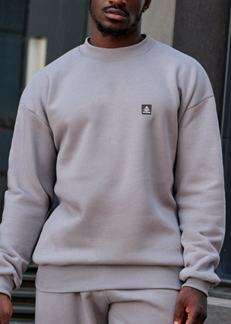 Ανδρικό μακρυμάνικο φούτερ Tony couper - S26/2-GREY small cube logo