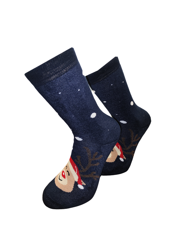 Χριστουγεννιάτικες κάλτσες V-tex - santa head socks - μπλε