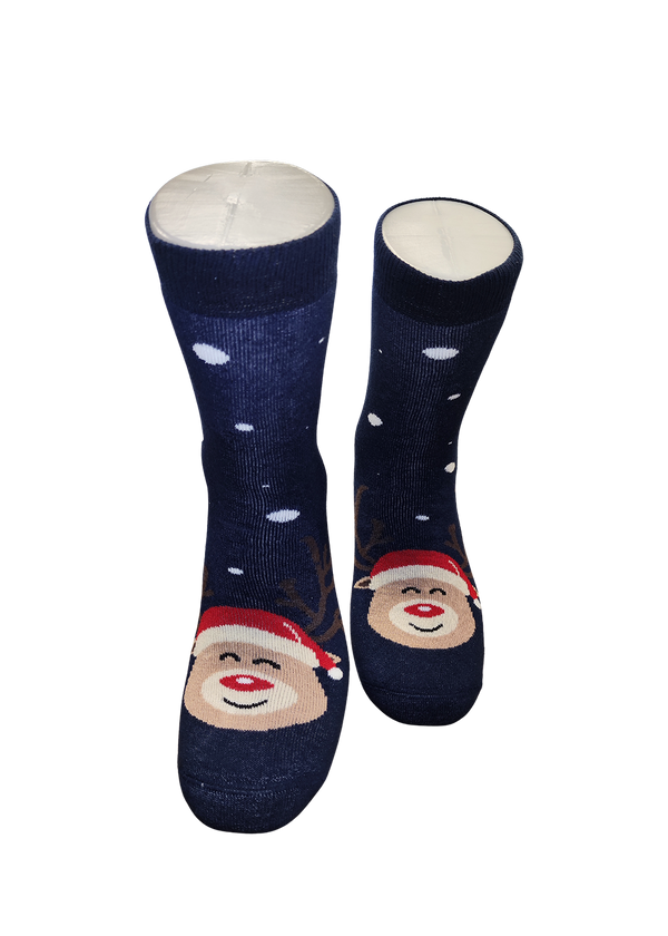 Χριστουγεννιάτικες κάλτσες V-tex - santa head socks - μπλε