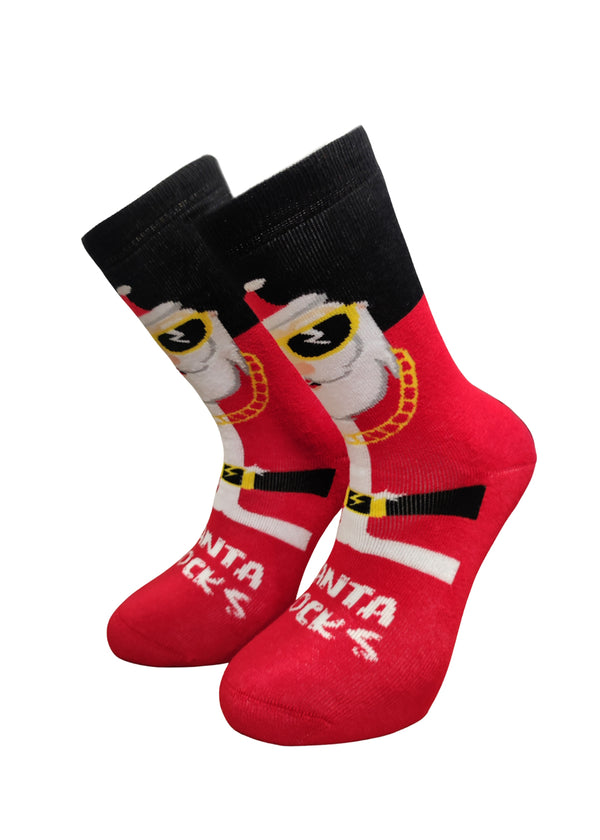 Χριστουγεννιάτικες κάλτσες V-tex -SANTA ROCKS-κόκκινο
