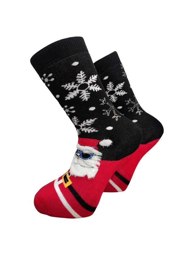 Χριστουγεννιάτικες κάλτσες V-tex -SANTA WITH SUNGLASSES -μαύρο