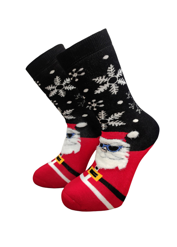 Χριστουγεννιάτικες κάλτσες V-tex -SANTA WITH SUNGLASSES -μαύρο