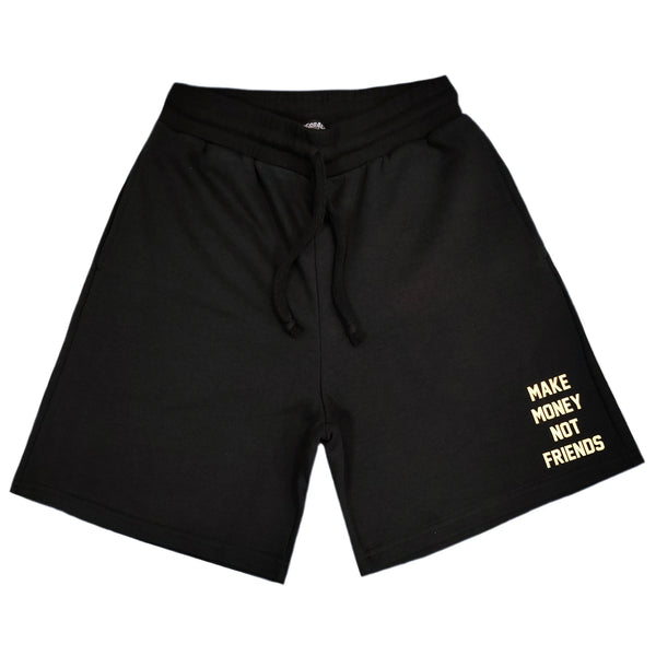 Scapegrace - SC-1818 - gold make money not friends shorts - black