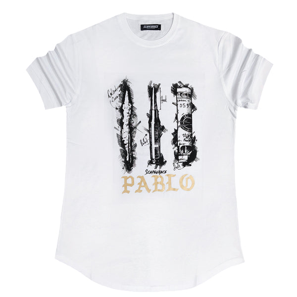 Scapegrace gold letters pablo tee - white