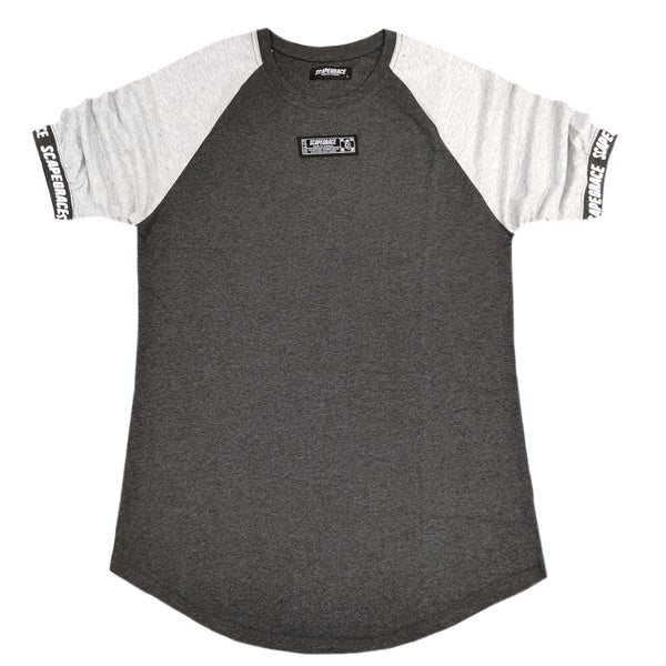 Scapegrace white raglan tee - grey