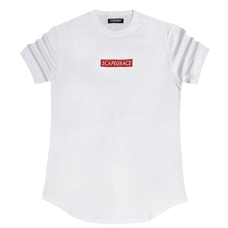 Scapegrace red box logo tee - white