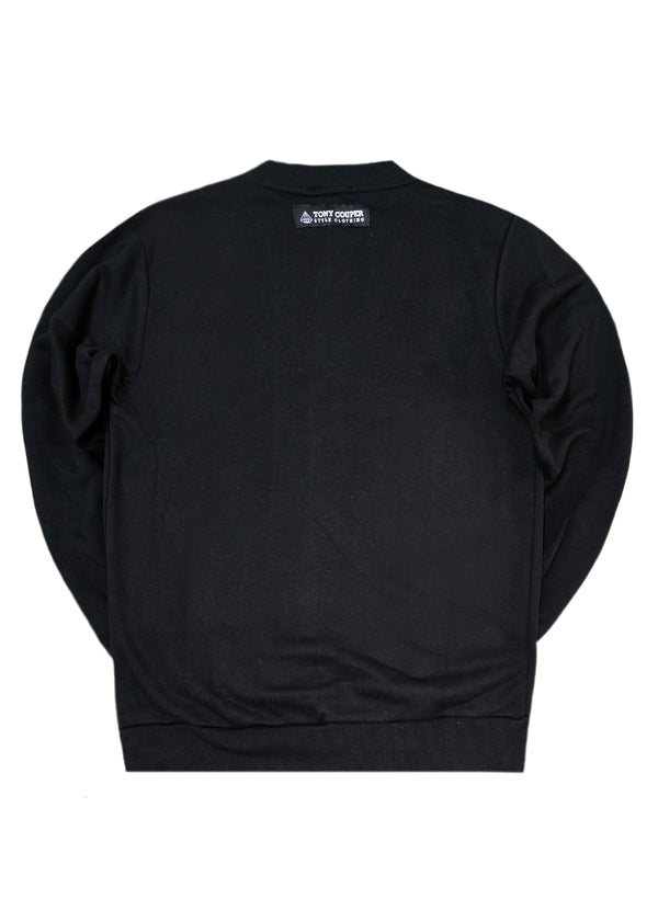 Ανδρικό μακρυμάνικο φούτερ Tony Couper - SC25/4 - black cloud regular fit μαύρο