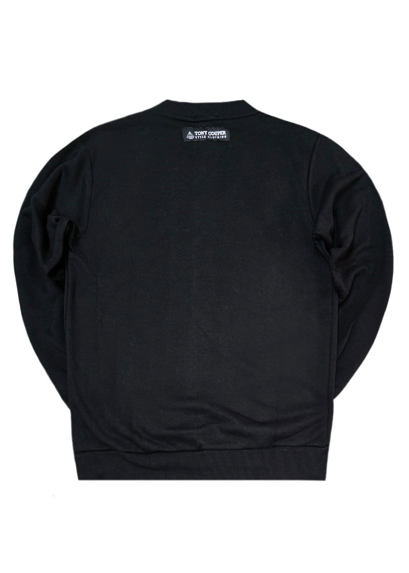 Ανδρικό μακρυμάνικο φούτερ Tony Couper - SC25/4 - black cloud regular fit μαύρο