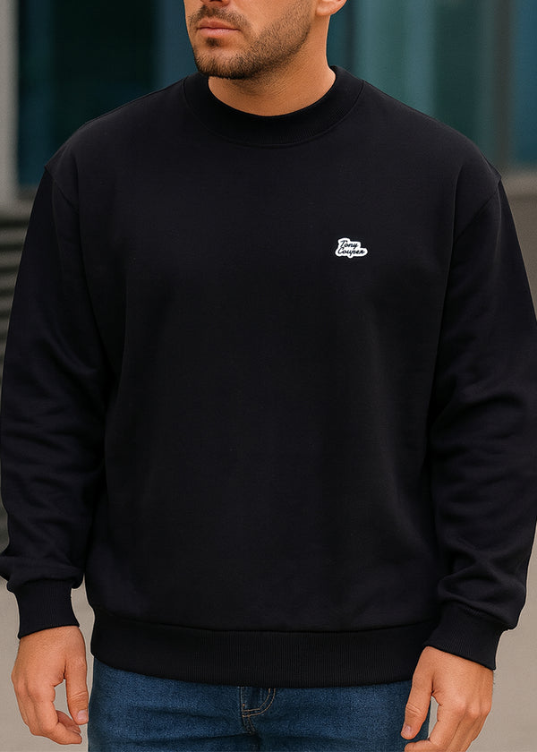Ανδρικό μακρυμάνικο φούτερ Tony Couper - SC25/4 - black cloud regular fit μαύρο