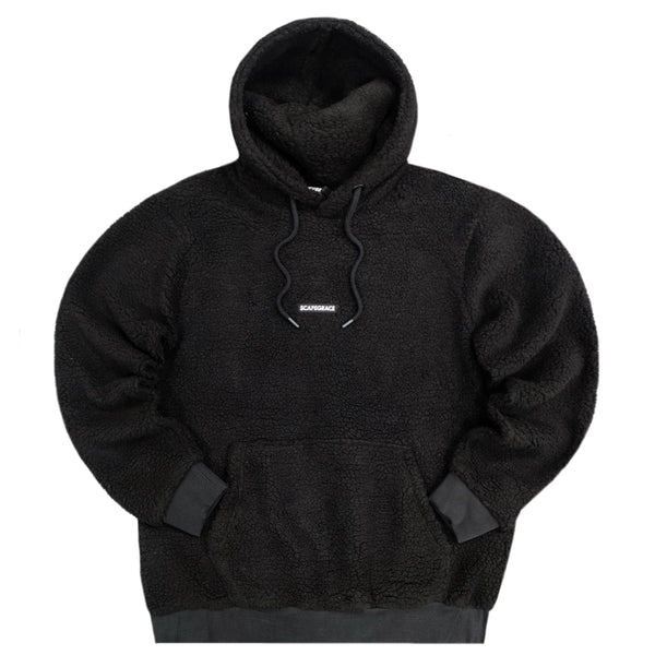 Scapegrace - SC6B1599-B - sherpa fleece hoodie - black