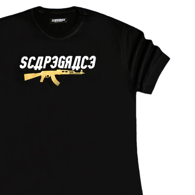 Scapegrace - SCB-1901AK - gold ak t-shirt - black
