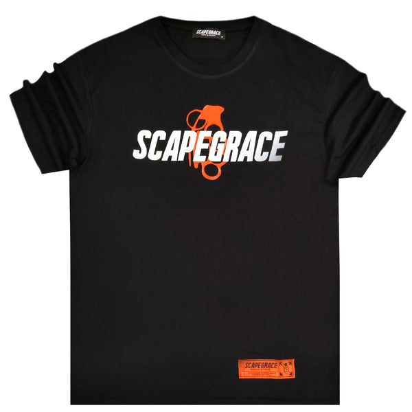 Scapegrace - SCB-1930BO - orange scape logo t-shirt - black