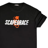 Scapegrace - SCB-1930BO - orange scape logo t-shirt - black