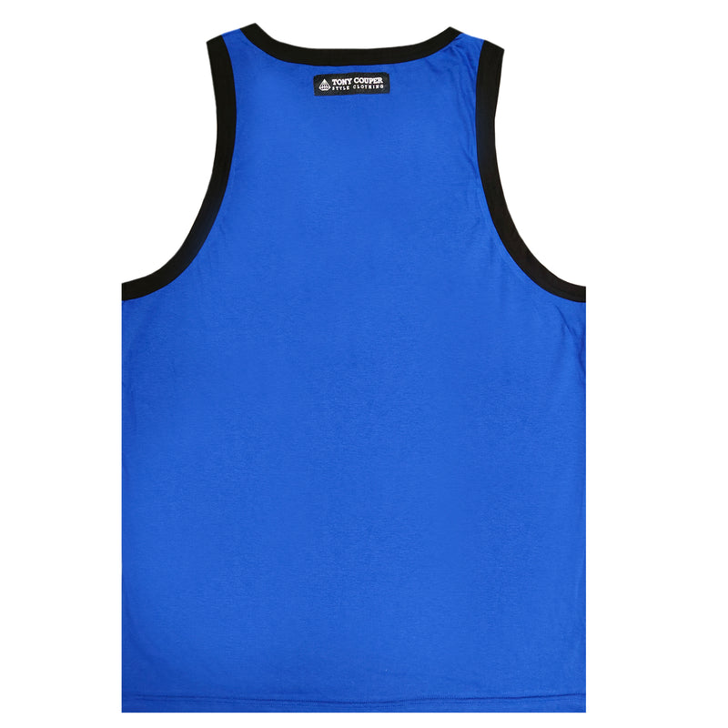 Tony couper - SL21/08 - sleeveless logo tee - blue