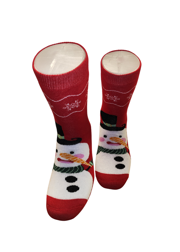 Χριστουγεννιάτικες κάλτσες V-tex - snowman socks - κόκκινο