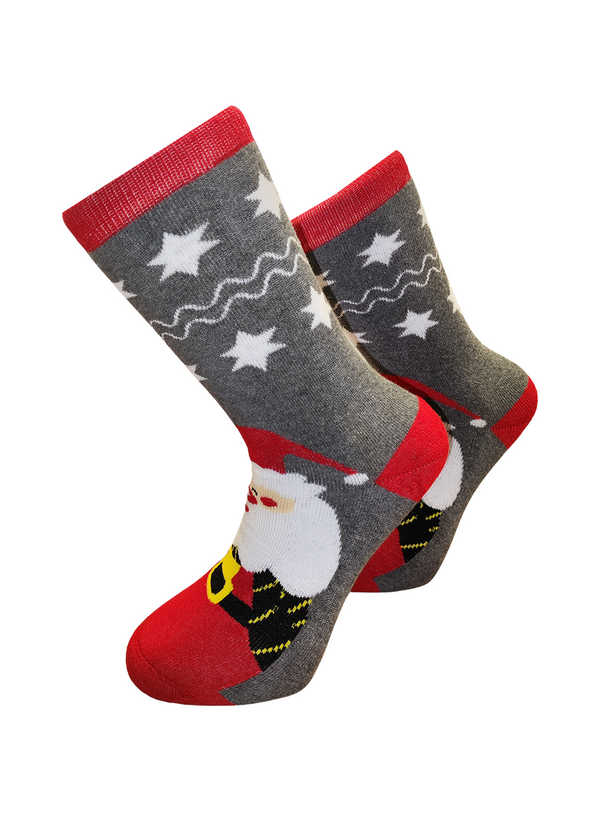 Χριστουγεννιάτικες κάλτσες V-tex - snow santa socks - γκρι