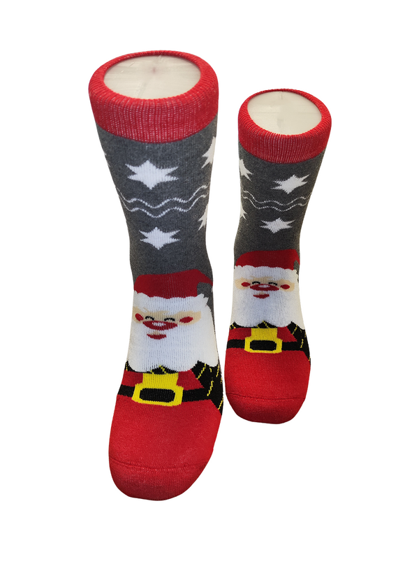 Χριστουγεννιάτικες κάλτσες V-tex - snow santa socks - γκρι