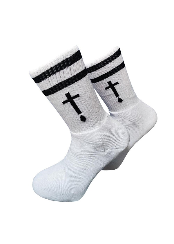 Μακριές Κάλτσες V-tex socks cross λευκό