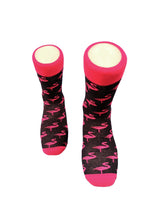 Μακριές Κάλτσες V-tex socks - SOCKS-FLAMINGO - fuchsia flamingos μαύρο