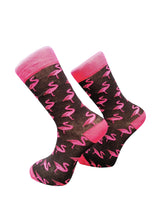 Μακριές Κάλτσες V-tex socks - SOCKS-FLAMINGO - fuchsia flamingos μαύρο